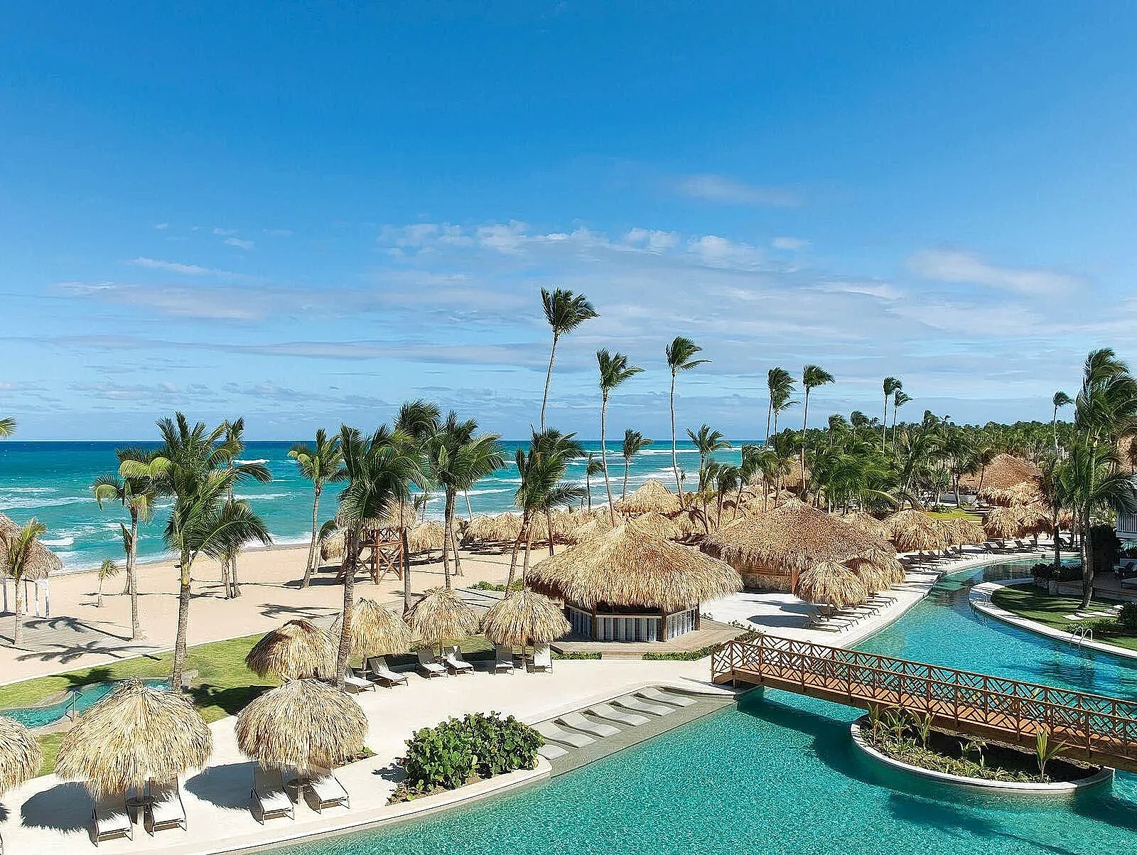 Palm-lined Caribbean beach in Punta Cana