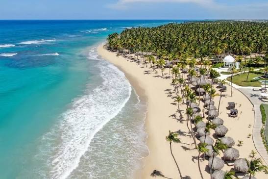 Aerial view of Punta Cana beach and coastline