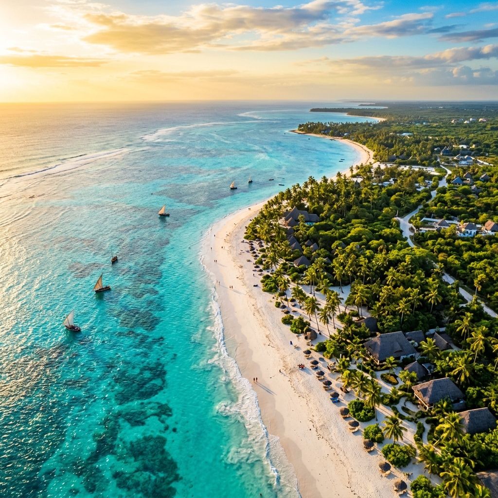 Stunning travel destination aerial view